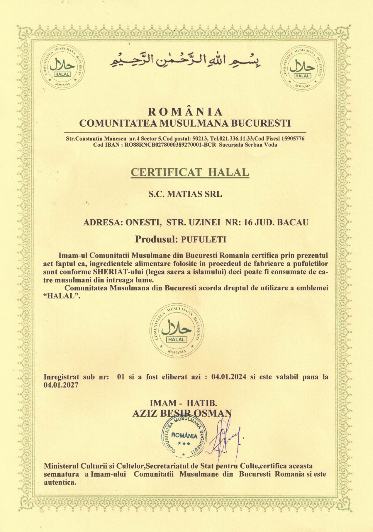 Certificat Halal